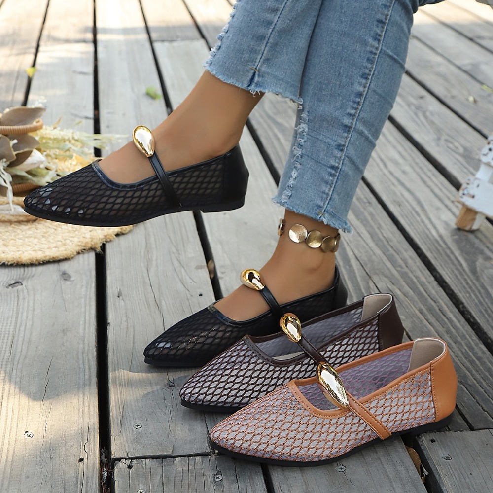 Mesh Strap Metal - Sapatilhas Femininas de Malha Estilo Mary