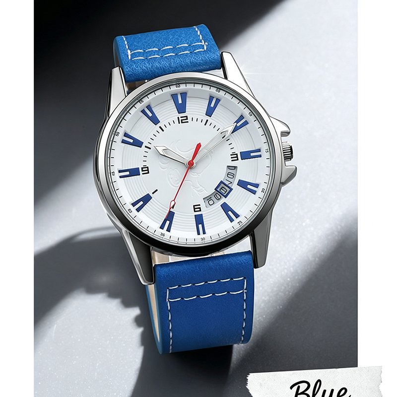 Leather Watch Band Men - Relógio de pulso de quartzo masculino,