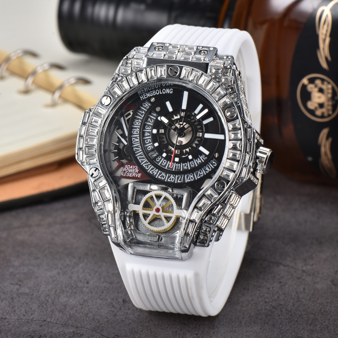 Caso de diamante completo negó - Omega Watch Constellation avaliação e preço