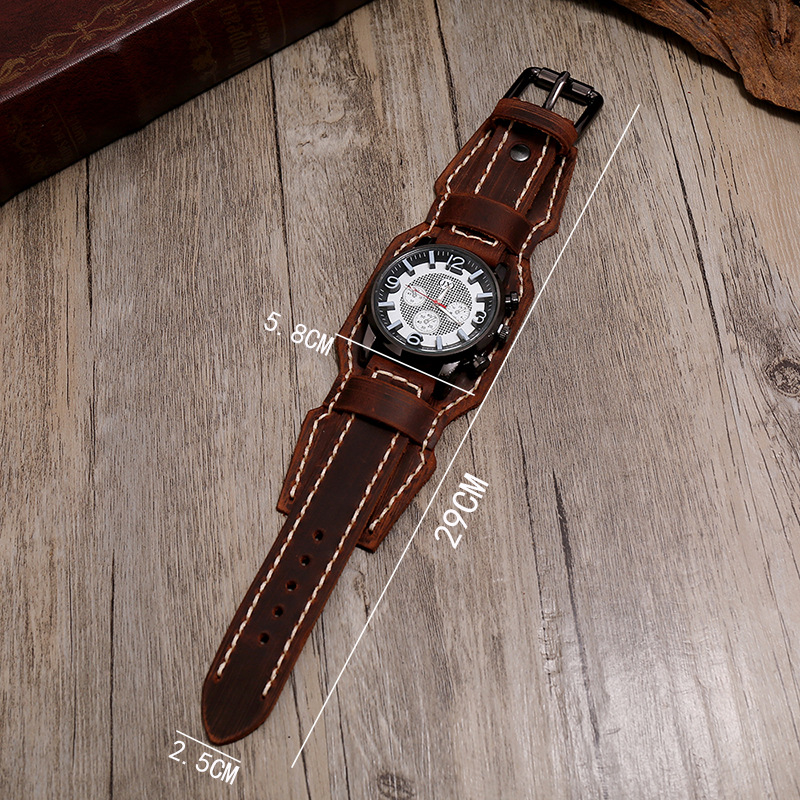 Relógio de quartzo eletrônico  - Leather Watch Band Men avaliação e preço