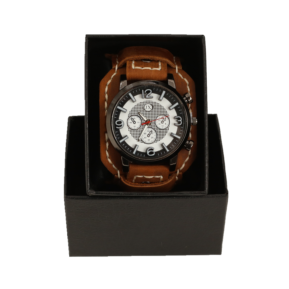 Relógio de quartzo eletrônico  - Leather Watch Band Men avaliação e preço