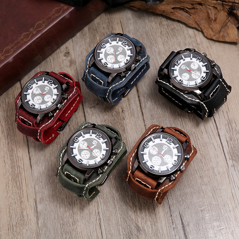 Relógio de quartzo eletrônico  - Leather Watch Band Men avaliação e preço
