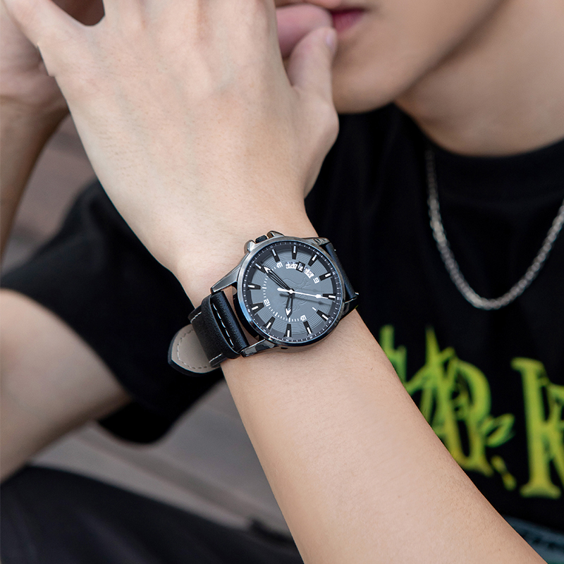 Relógio de pulso de quartzo ma - Leather Watch Band Men avaliação e preço