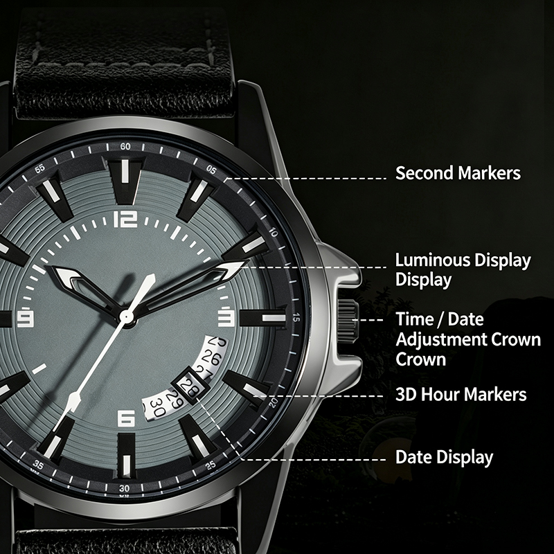 Relógio de pulso de quartzo ma - Leather Watch Band Men avaliação e preço