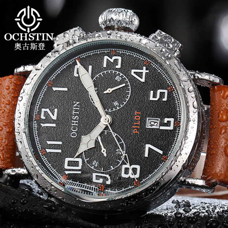 Ochstin pulseira de couro genu - Leather Watch Band Men avaliação e preço